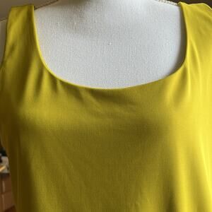 Express Sleek Scoop Neck Sleeveless Top in Yellow